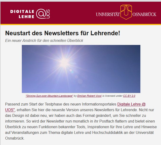 Read more about the article Newsletter für Lehrende startet wieder